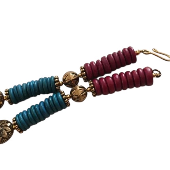 Vintage Gorgeous Sand & Bead Necklace Circle Disc Pendant, Statement, Lee Sands - Picture 8 of 16